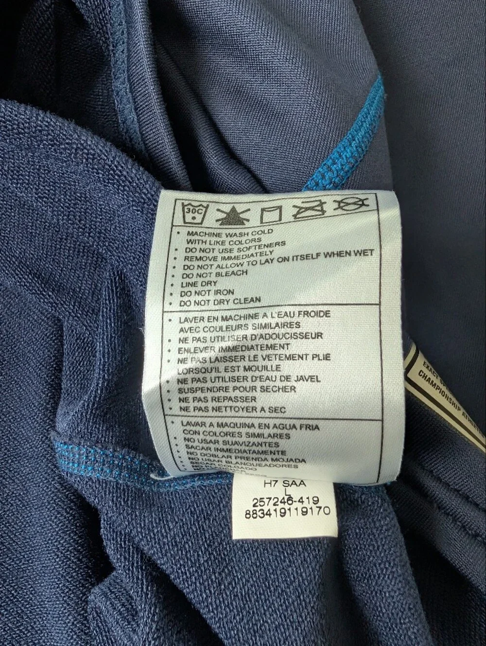 Nike Pro Therma FIT Men's Large Navy Blue Long Sleeve Mock Neck Shirt